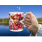 Highland cow floral gift mug for cow lovers  Rustic cow-themed drinkware with red heart art for Valentine’s Day